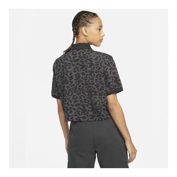 NIKE Animal Print Short Sleeve Golf Polo Crop - Picture 7 of 8